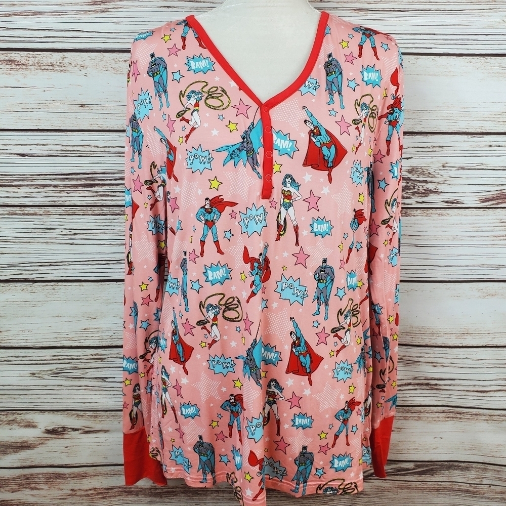 NWT Little Sleepies Womens Large DC Justice League 2-PC Pajamas Top Pants    #59 - Picture 2 of 15